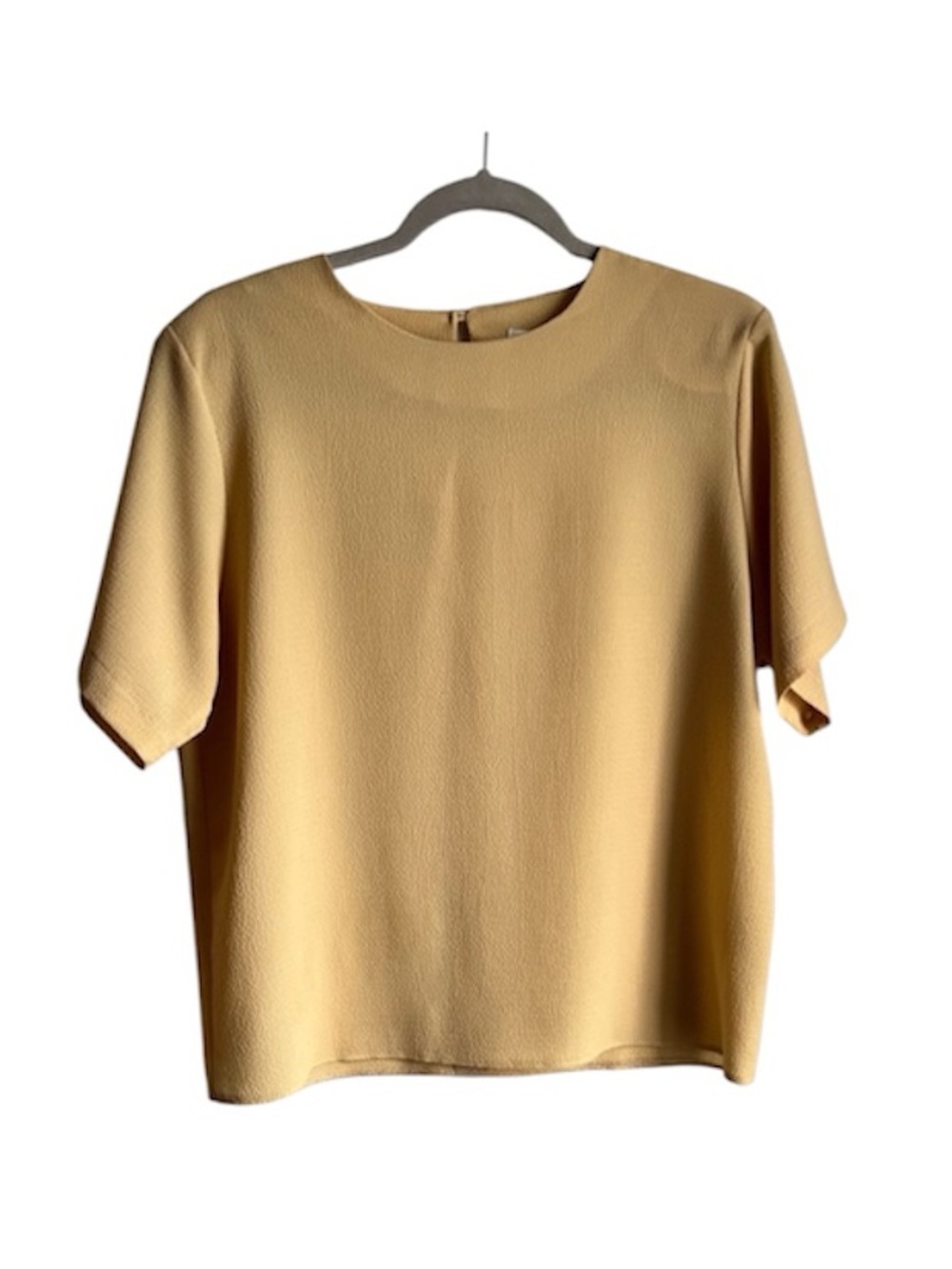 Vintage Berketex Yellow Short Sleeve Textured Blouse Size L